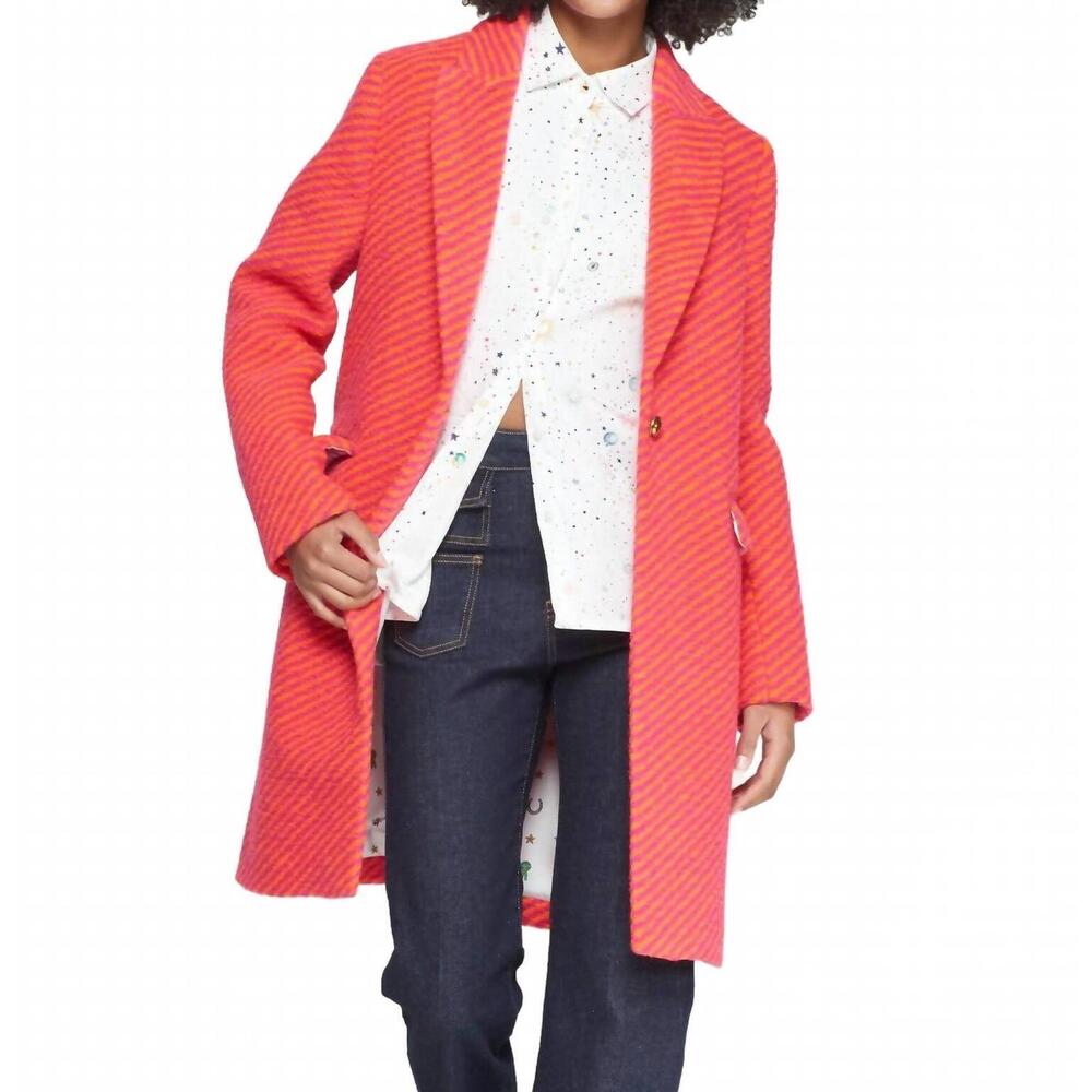 NEW VILAGALLO aricia coat in rosa naranja diagonal